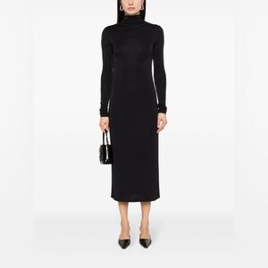 Eloquii Choker Neck Open Back Dress EUC LBD Black Fall Winter 2025 layered fem
